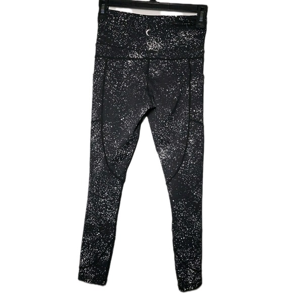 Zyia Active Sz 2 Black Silver Reflective Pocket Light N Tight Hi Rise Leggings - Picture 2 of 6